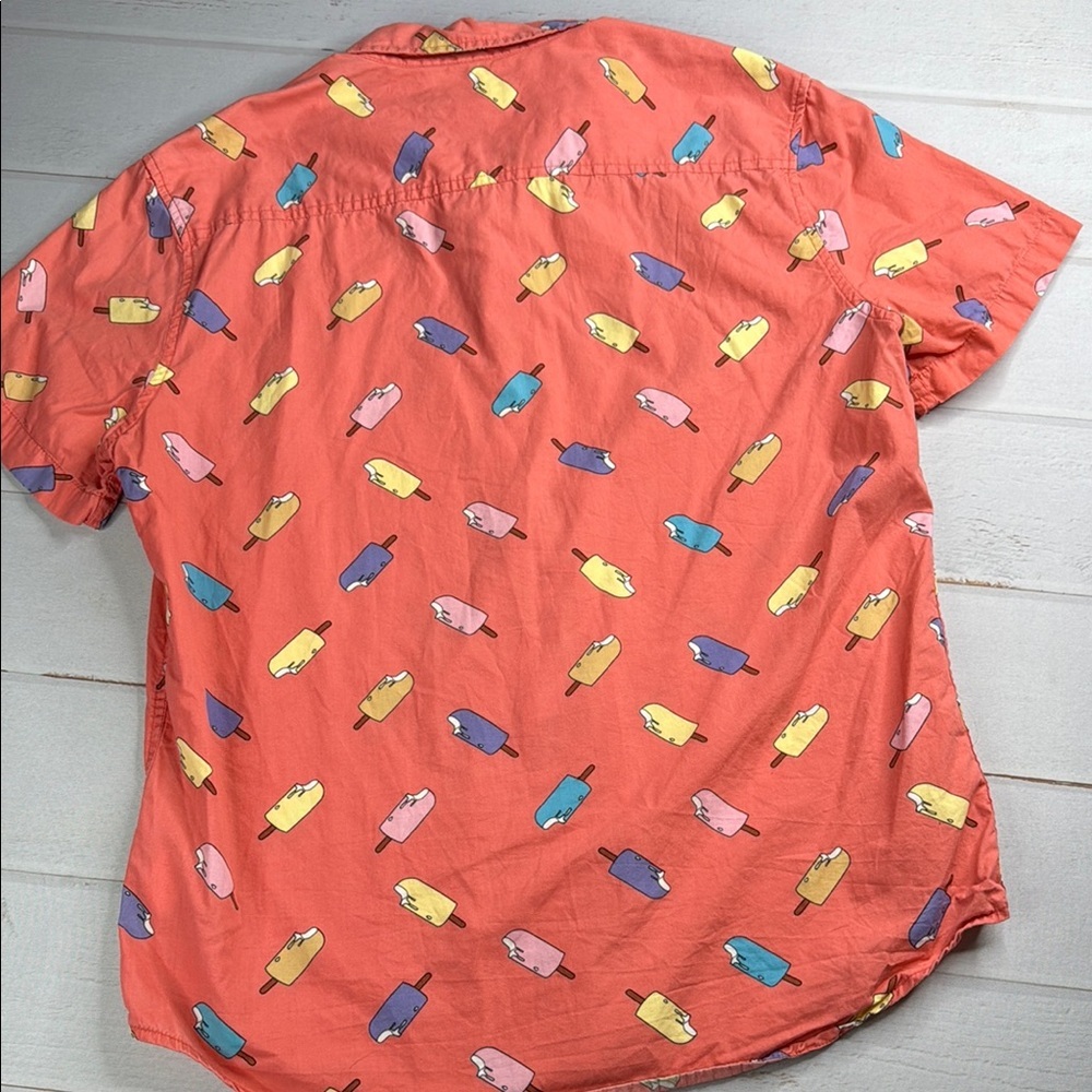 21 Men Casual Button Down Short Sleeve Shirt Vibrant Popsicle Design Size Large - Picture 3 of 6